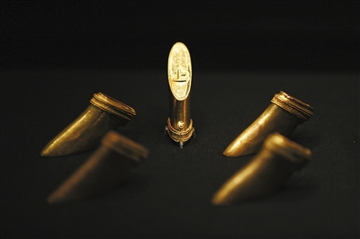 随海昏侯墓葬出土的麟趾金。为汉武帝下令铸造并赏赐。