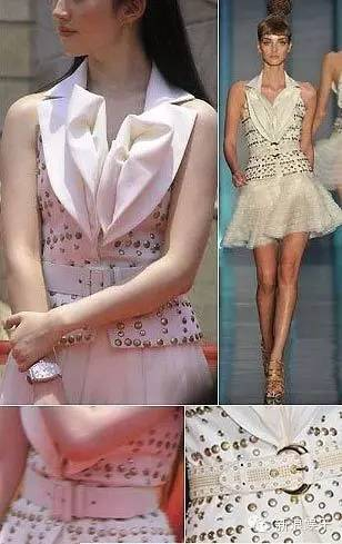 某次时尚活动，刘亦菲穿了一件粉红色及膝小礼服，非常干净素雅