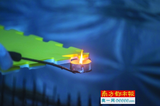 燃烧测试中，6款样品均能点燃。