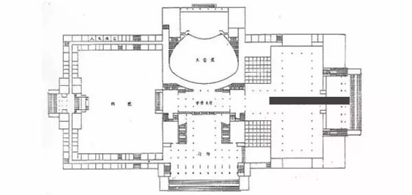 人民大会堂结构图，其中深灰长条处为“部长通道”。 &nbsp;微信公众号“政已阅” 图