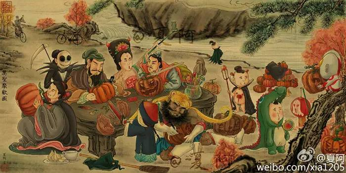 国画届的“网黄”夏阿,脑洞神作穿越古今