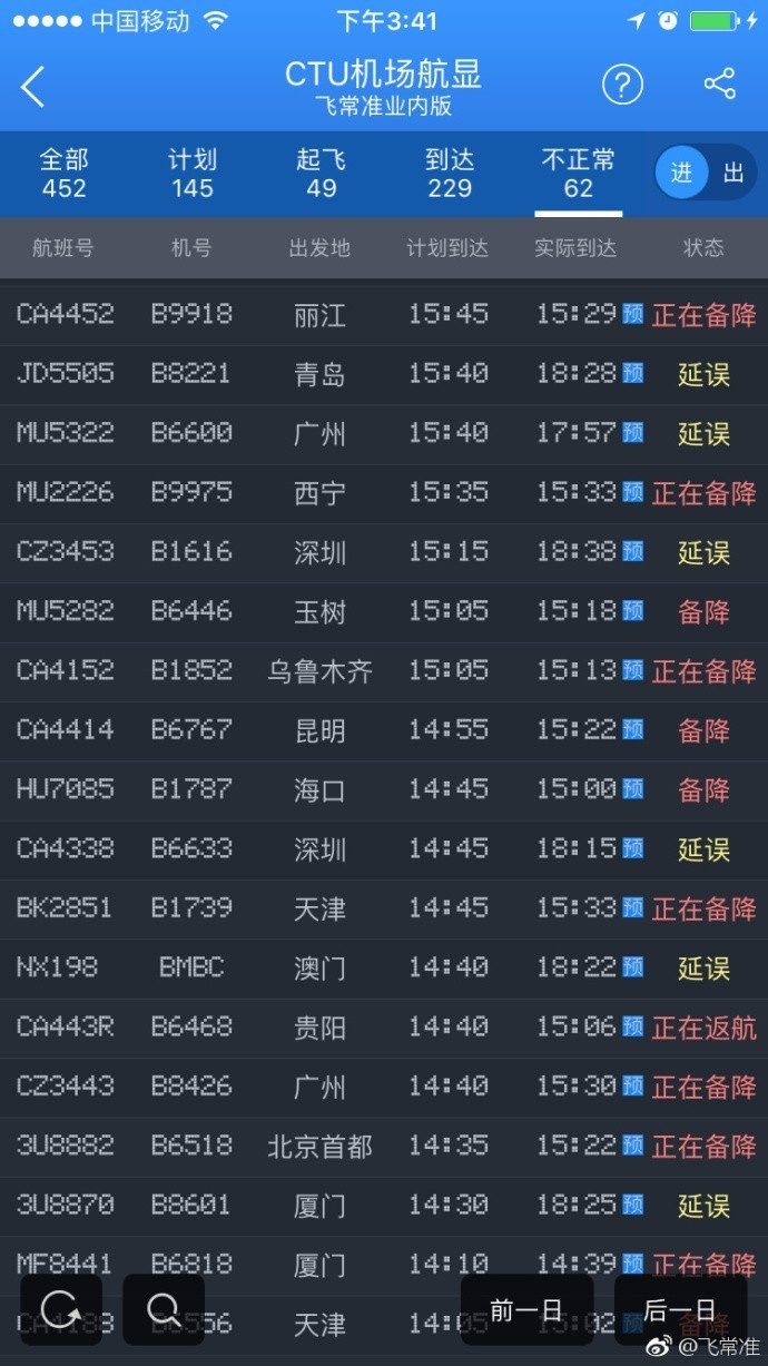 ▲图片来源：飞常准