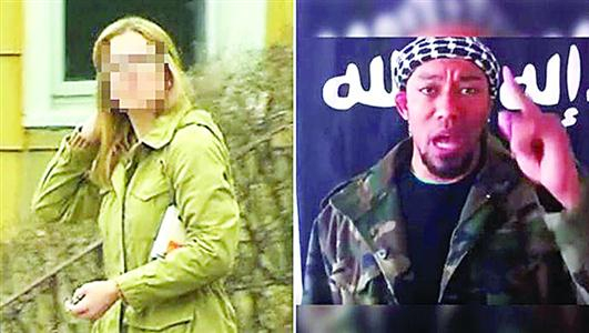  FBI女翻译丹妮拉·格林（左）嫁给了IS高级成员卡斯珀特（右）