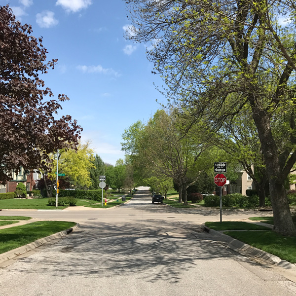 巴菲特家附近的街区。澎湃新闻记者 唐莹莹 图