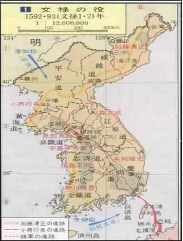  ▲ 万历朝鲜战争示意图