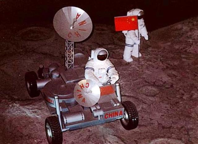 中国载人登月想像模型