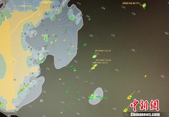 “兴航868”轮自沉事故事发海域电子海图。　黄智明 摄