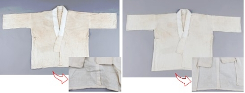 慰安所内发现的日式内衣，工作人员进行了除皱处理