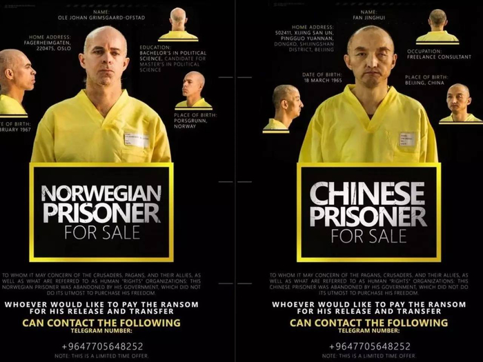  ▲IS要求对被绑人质支付赎金的通知。（右为樊京辉）