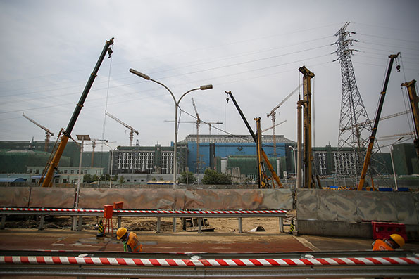 建设中的北京城市副中心。视觉中国 资料图