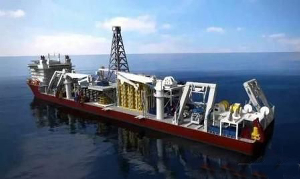 资料图片：中国国产新型深海采矿船想象图。（图片来源于网络）