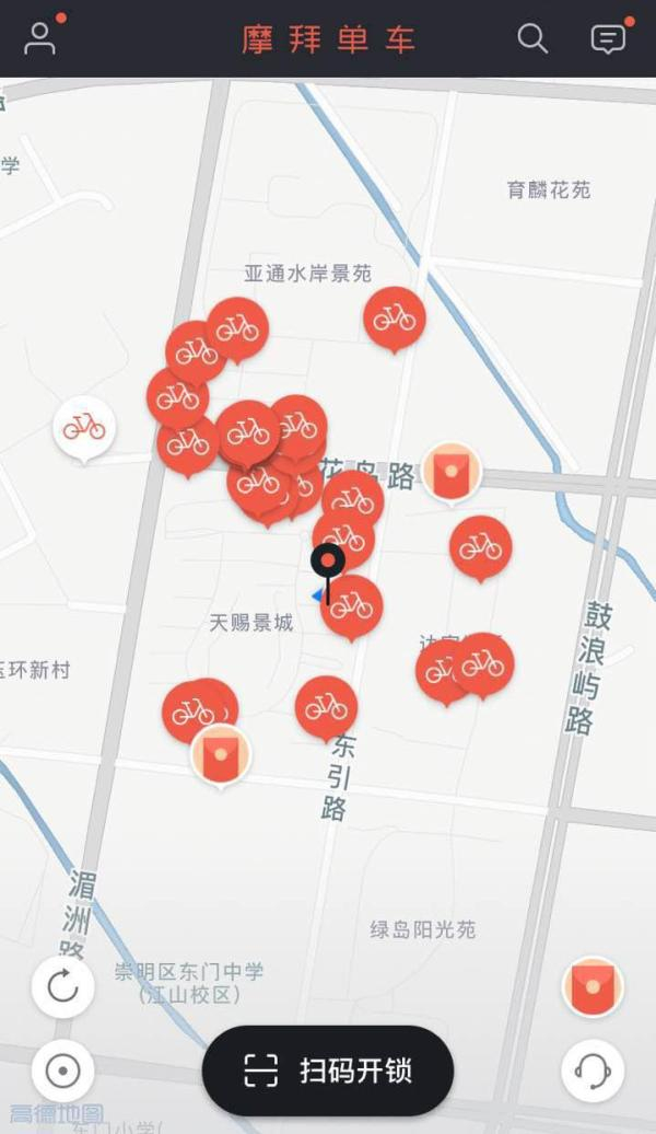 崇明不少城镇已经有了共享单车。