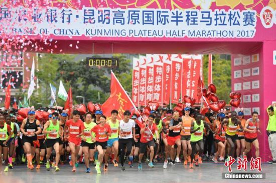  资料图：马拉松比赛。中新社记者 刘冉阳 摄