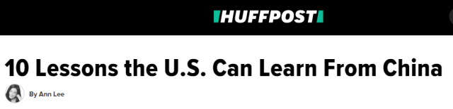  ▲“美国能向中国学习的10个方面”（via Huffington Post）