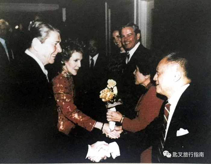 ▲ 1984年，住在钓鱼台的里根夫妇特地在刚落成的长城饭店办答谢会，为访华行程收尾