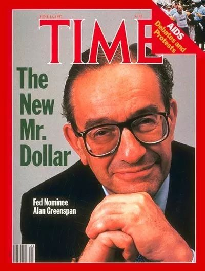 ▲前美联储主席格林斯潘的杂志封面（图片来源：CNN）