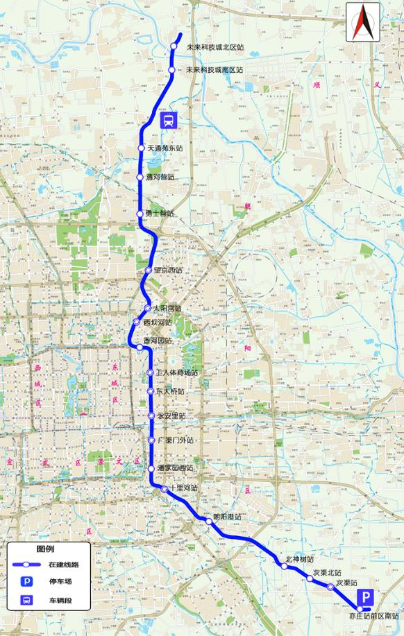 北京地铁17号线路线图。北京市重大项目办供图