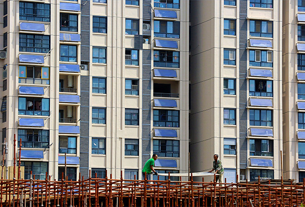 江苏省淮安市一处正在建设的商品住宅区。视觉中国 资料