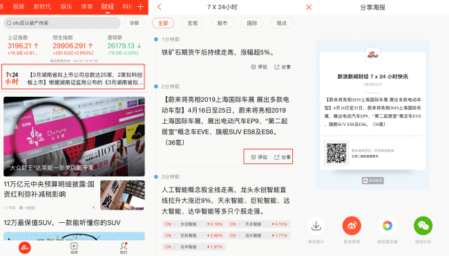 新浪新闻app上线“7×24小时” 财经快讯实时播报__财经头条