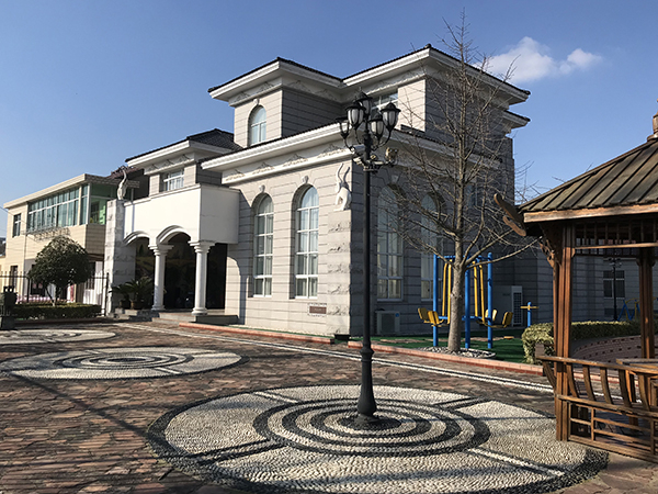 　　江苏盐城市大丰区裕北村，权健集团创始人束昱辉在老家修建的豪宅，成了权健信徒膜拜的圣地。 澎湃新闻记者 王去愚 图