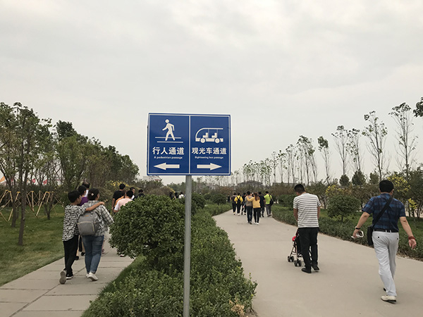 乔家大院出口处，曾经是商业街，如今变成绿化道。