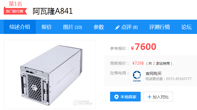 嘉楠耘智的阿瓦隆矿机一台曾卖到2~3万元，目前的价格在7600元左右