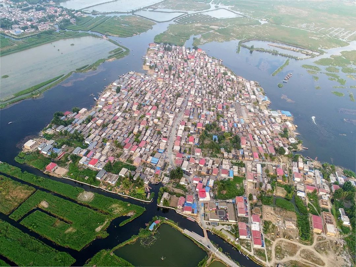 航拍雄安新区光淀村全景 图片来源：视觉中国