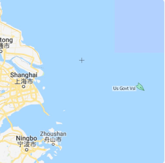 今年2月份，美国海岸警卫队伯索夫号进入宁波以东海域进行巡逻，该海域虽然是公海，但美国军舰出于各种考量无法在此处巡逻 图源：社交媒体