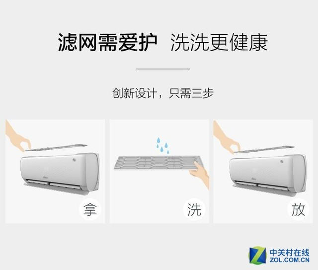 这款产品在滤网清洗上进行了特殊设计