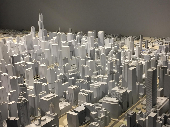 芝加哥建筑中心3D影像。图片来源：芝加哥建筑中心