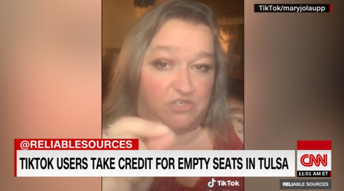 玛丽·洛浦，据说是第一个在TikTok上号召订票不去的人。视频获数百万观看（CNN视频截图）