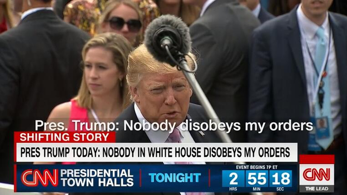  特朗普：没有人不遵从我的命令，来自CNN