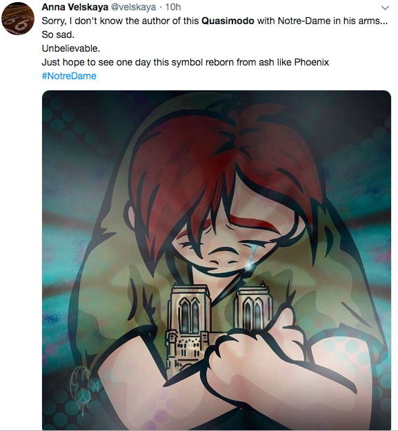 推特网友分享的“卡西莫多哭泣”图。图源：推特网友