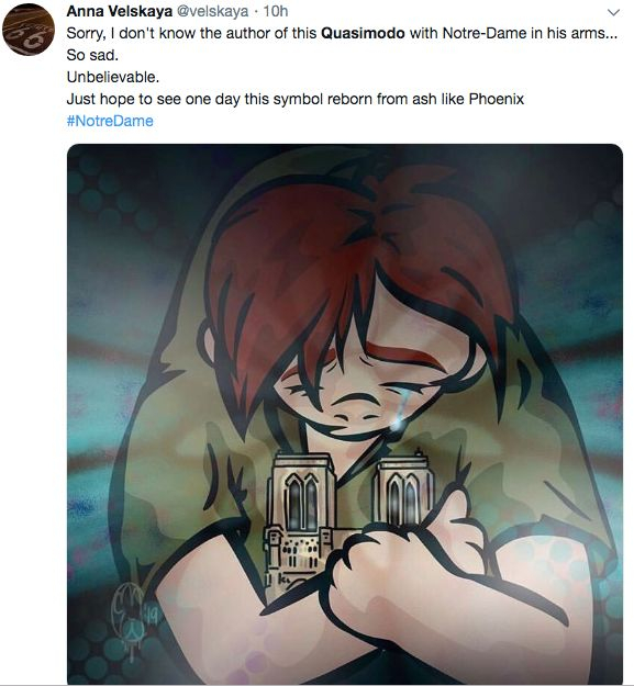 ▲推特网友分享的“卡西莫多哭泣”图。图源：新京报网