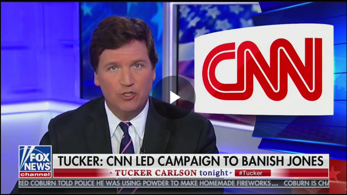  塔克·卡森形容CNN在言论自由上搞“双标” 图源：福克斯新闻网