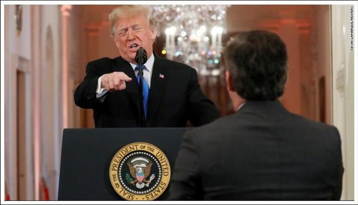 　CNN报道截图：特朗普怒斥记者