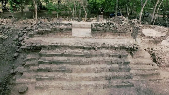 中洪联合考古团队工作的科潘遗址发掘出土的建筑。社科院考古所供图