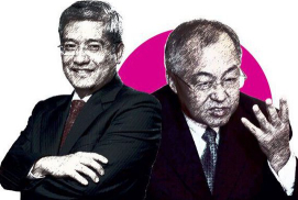 2004年，郎咸平（左）指责顾雏军低价并购国有企业导致国有资产流失，“郎顾之争”由此引发。 资料图