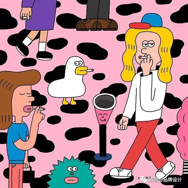 插画丨色彩鲜艳的搞怪小人儿，热闹有趣的气氛，她的画简直就是好心情制造机