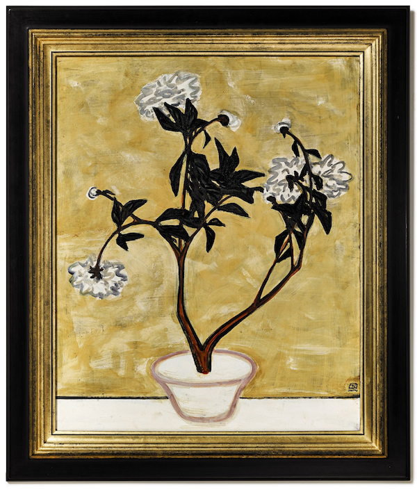 常玉，《盆中牡丹》，油画画布，1940/50年代