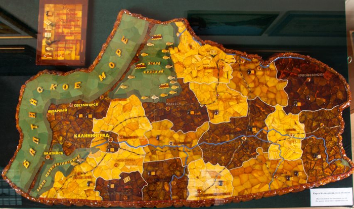 ▲琥珀拼成的加里宁格勒州地图（维基百科）