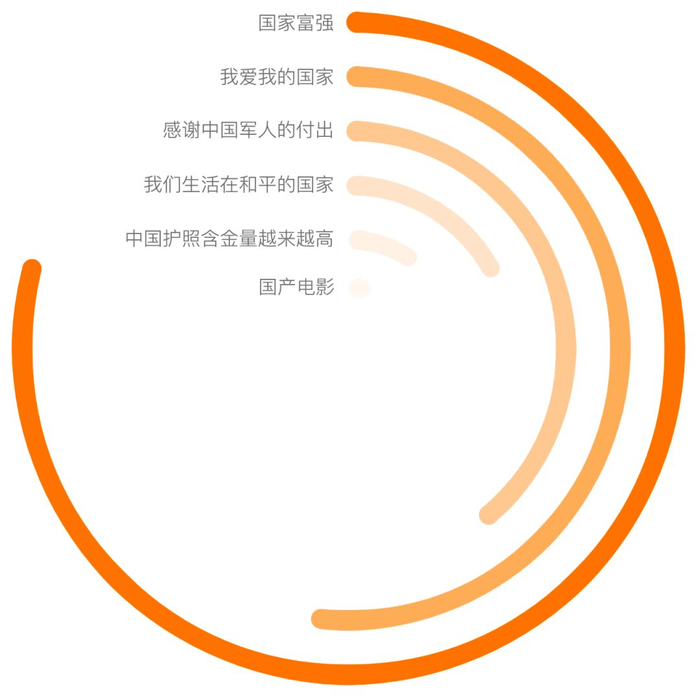 图7：《战狼2》国家认同方面评论的主要观点同义聚类。