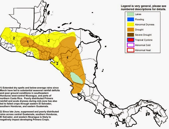 6月以来的这场旱灾覆盖了萨尔瓦多大部分国土（图片来源：San Salvador Gang Map）