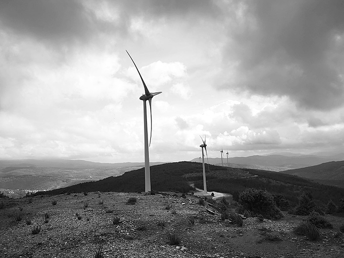 奥卡尼斯风电场的全貌。