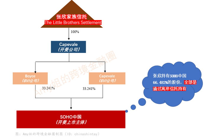  △图：张欣的家族信托（持股数为IPO时数据，全球发售前）