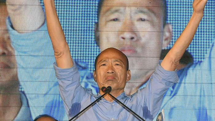 ▲韩国瑜宣布当选高雄市长 打破民进党20年执政 图/视觉中国