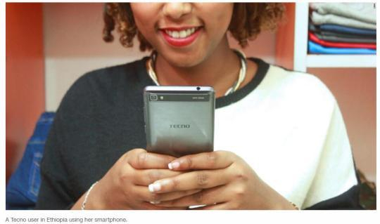  一位埃塞俄比亚用户正在使用传音手机 网页截图