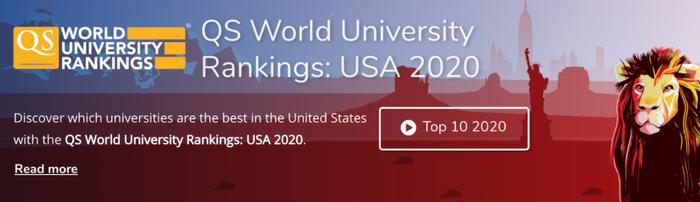 QS2020美国大学排行榜发布