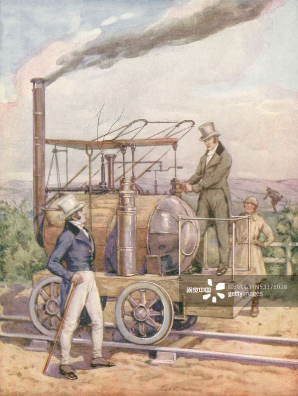 史蒂芬森蒸汽机车漫画（视觉中国）