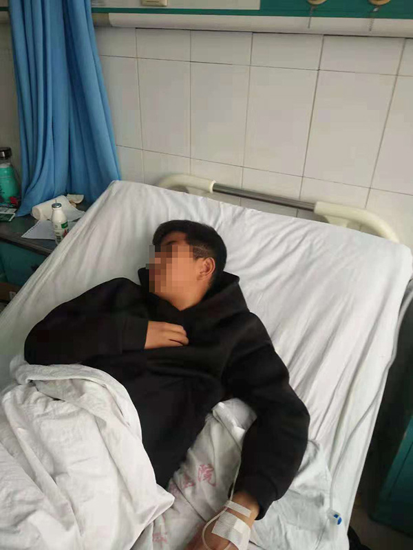 受伤学生张某瑞。 家属供图